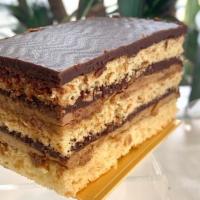 Classic Opera Cake · espresso-soaked Almond jaconde cake, espresso italian buttercream, chocolate ganache
