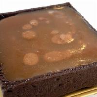 Caramel Chocolate Tart · Chocolate biscuit, milk chocolate fudge, homemade caramel
