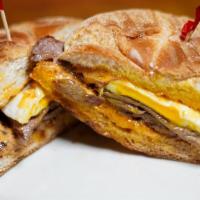 Steak And Eggs Sandwich · With chipotle mayo in a roll