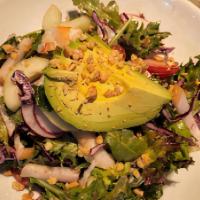 Seamore'S Salad · poached shrimp, avocado, crunchy greens, mint, pear, cucumbers, cherry tomato, crumbled pean...