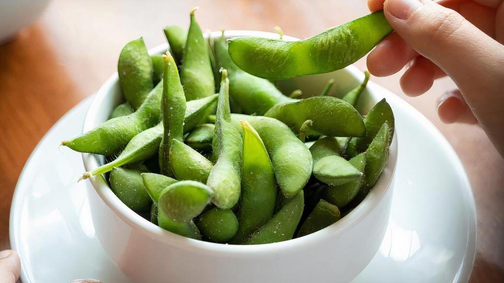 Edamame · Steamed soy beans toasted in sea salt.