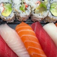 Sushi Lunch · 6 pcs of assorted sushi & california roll