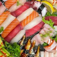 Sashimi & Sushi Party Tray · 20 pcs sashimi, 20 pcs sushi, 2 special rolls