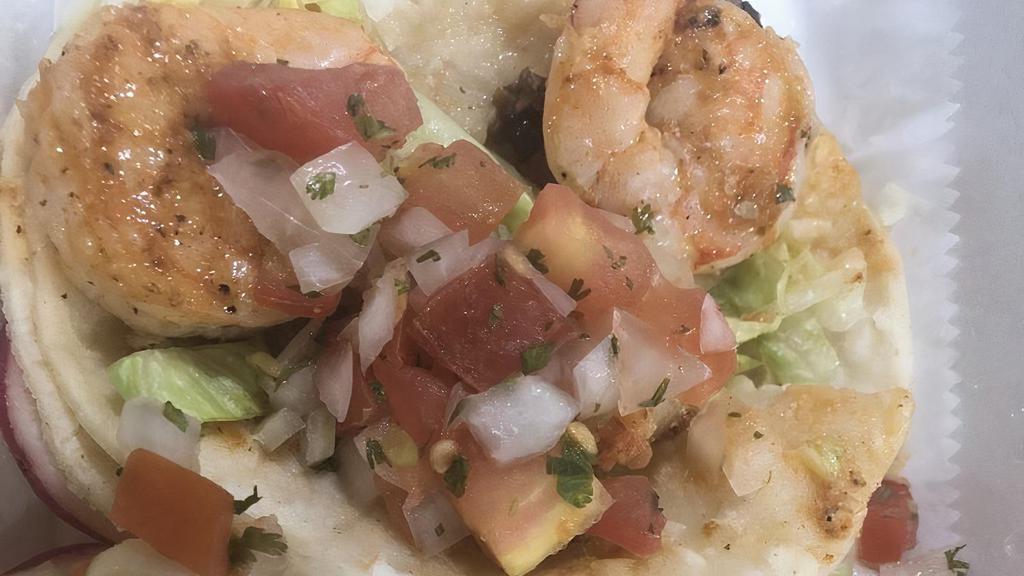 Shrimp Tacos · Choice of tortilla style, chipotle mayo, green cabbage, cucumber, radish, lime.
3 Per Order.