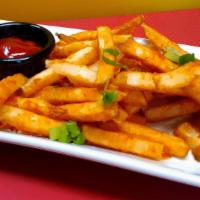 Seasoned Fries · Fried seasoned fries. Served with ketchup.
