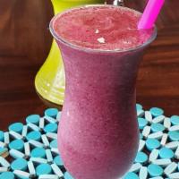 Blueberry Banana Smoothie · Made with fruit, soy or almond milk, and ice.