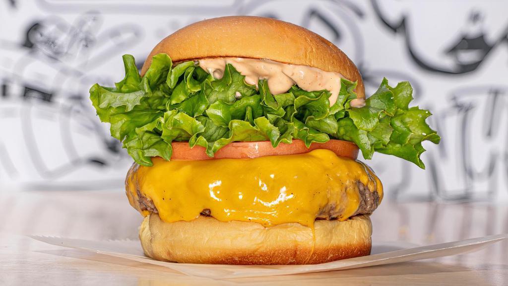 The All-American Burger · prime burger, american cheese, special sauce, lettuce, tomato & pickle