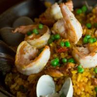 Classic Paella For 2 · Chorizo, chicken, pork, clams, mussels, shrimp.