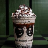 Cookies N Cream · Jerrell's signature vanilla oat milk soft serve, blended with crushed Oreos. Topped with veg...