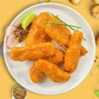 Hots For Habanero Tenders · Chicken tenders breaded, fried until golden brown before being tossed in mango habanero sauce.