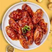 Korean Klassic Wings · Fresh chicken wings breaded, fried until golden brown, and tossed in soy sauce, brown sugar,...