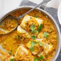 Fish Korma · Your choice of a fish simmered in rich creamy, cashew sauce. Served with a side of basmati r...