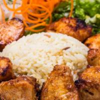 Chicken Kebab · Tender chunks of chicken marinated with blend of herbs and spices.