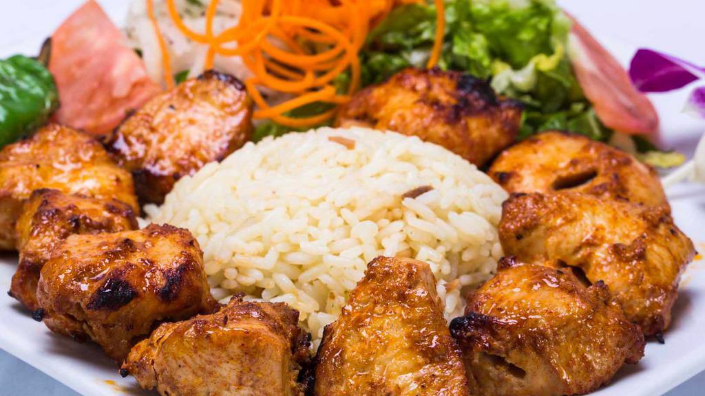 Chicken Kebab · Tender chunks of chicken marinated with blend of herbs and spices (Chicken Breast).