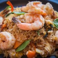Spicy Basil Fried Rice · Spicy. Jasmine rice, egg, chili, garlic, bell peppers, bamboo shoots, carrot, bell pepper an...