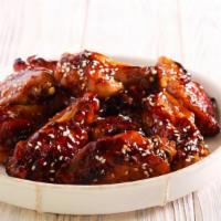 Shack'S Teriyaki Wings · Oven baked and crisp bone-in chicken wings smothered in sweet teriyaki sauce.