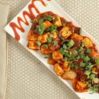 Chilli Paneer - Chef'S Special · Spicy. Deep fried paneer sautéed with onions and green chilies.