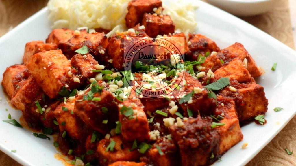 Paneer 555 · Deep fried paneer cooked in special sauce with cashew nuts.
