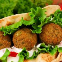 Falafel Sandwich · Our House-Made Falafel are made of Ground Chickpeas, Jalapeno, Onion, Cilantro and Seasoning...