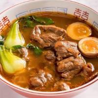 Braised Beef Noodles Soup · Braised beef shanks cooked with chili bean paste, star anise, and. Sichuan style spices, top...