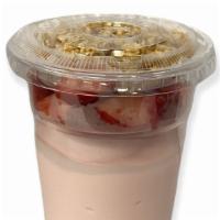 Strawberry Parfait · Strawberry yogurt with granola and strawberries