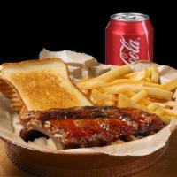 Ribs Basket · 1/3 Rack Baby Back Ribs. Served with a Regular Side, Bread and Drink.