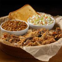 Bbq Pork Plate · 1/2 lb Hand Chopped BBQ Pork, lightly sauced with Original BBQ. Served with Two Regular Side...