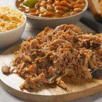 Feed The Family · 1.5 lbs BBQ Pork, 2 Pint Sides, Bread, & Sauce