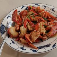 Sauteed Lobster · Two Lobster. With ginger and scallions
