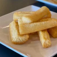 Yuca Fries · Yuca (cassava) fries with chili lime seasoning. Pairs perfectly with amarillo or verde sauce...