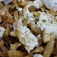 Greek Fries · Topped with Greek feta cheese.