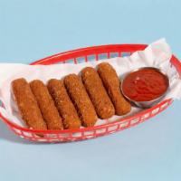 Fried Mozzarella Sticks · Deep fried mozzarella sticks served with marinara sauce (6)