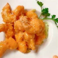 Rock Shrimp Tempura · Deep fried battered shrimp tossed in citrus spicy mayo. Sauce on the side.