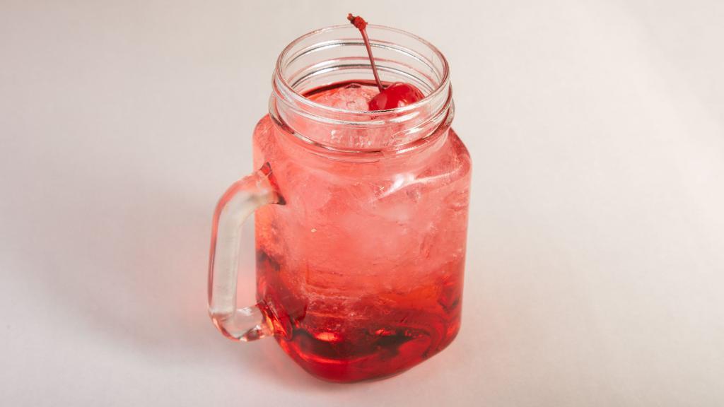 Shirley Temple · Sprite with splashes of grenadine and maraschino cherries.