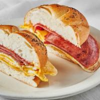 Egg & Cheese With Bacon Sandwich · To substitute for egg whites in any sandwich please add for an additional charge.