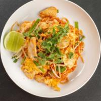 Pad Thai · Sauteed rice noodles with your choice of beef, chicken, pork or shrimp, and egg, bean sprout...