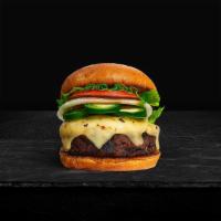 Hot Shot Burger · American beef patty topped with melted cheese, jalapenos, lettuce, tomato, onion, and pickle...