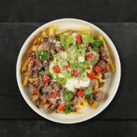 Ala Ole Chipotle Loaded Fries · Steak, melted cheese, guacamole, caramelized onions, bell peppers, jalapenos, and chipotle r...