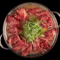 Beef Tan Tan Nabe 차돌 탄탄 나베  · Beef brisket, mushroom, and veg with spicy tonkatsu broth.