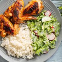 Grilled Chicken With Rice & Salad, Can Soda · 