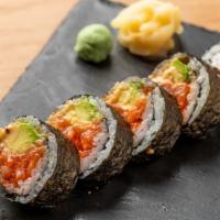 Samurai Roll · Chopped spicy trout with avocado wrapped in seaweed.