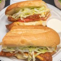 Fireman · Fried Chicken Cutlet, Melted Pepper Jack Cheese, Lettuce, Tomato, Buffalo Sauce.
