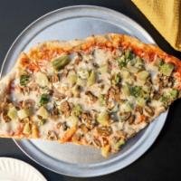 Whole Wheat Broccoli Mushroom Pizza · 