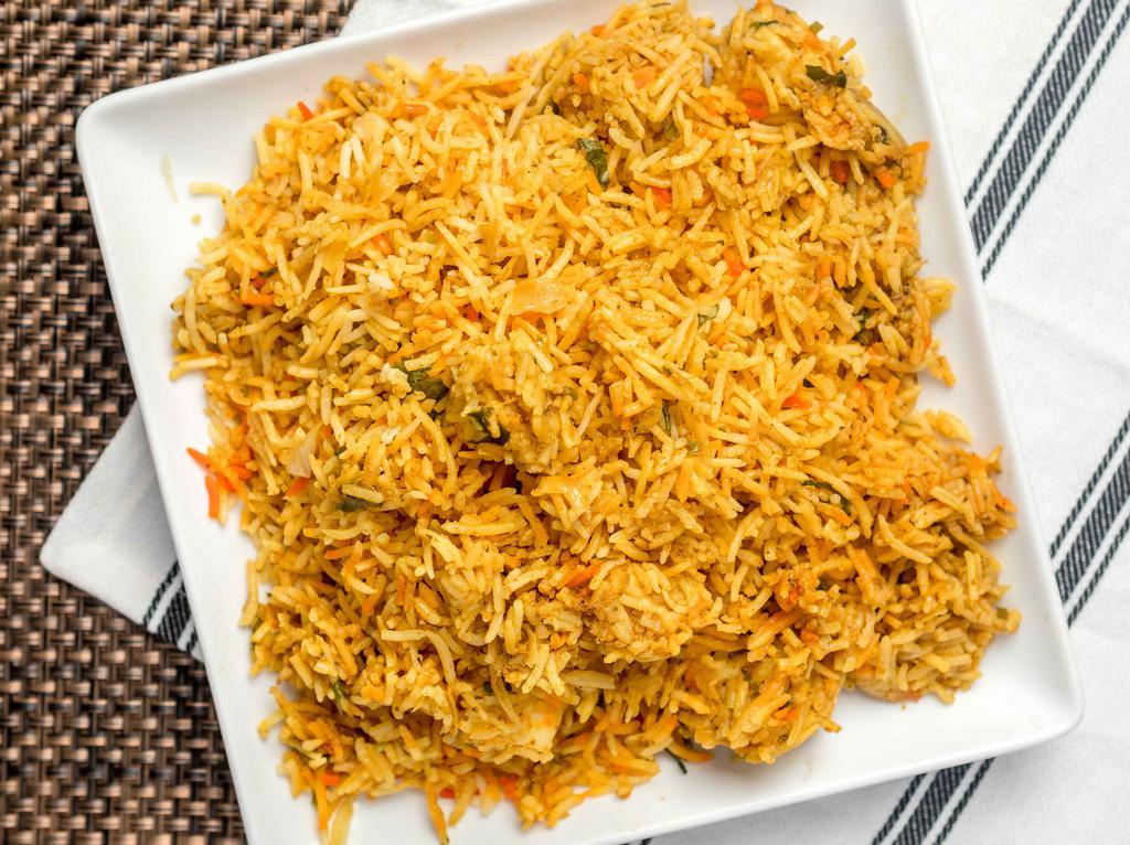Amiya Biriyani · Old delhi style dum pukht basmati rice with Indian herbs and your choice of ingredient.