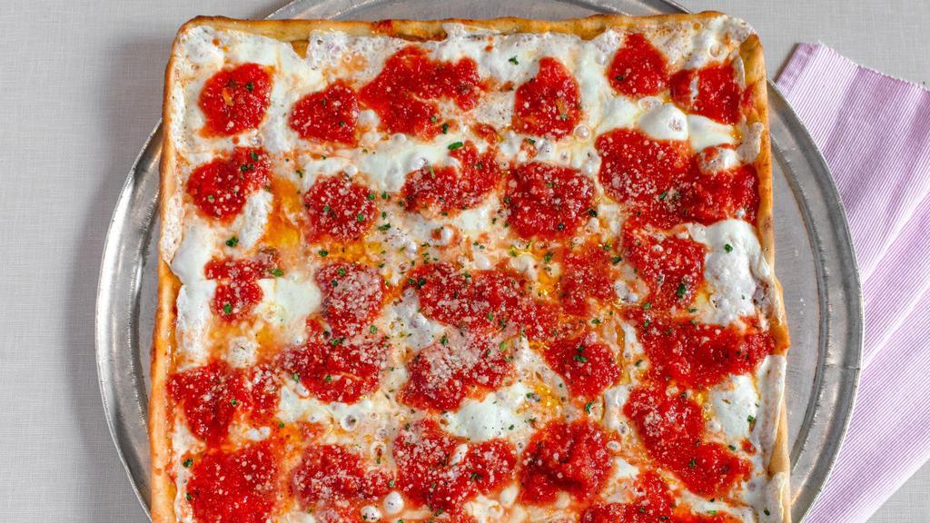 Capri Pizza · Thin crust Sicilian with fresh mozzarella, spotted with 