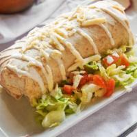 Burrito · flour or whole weat tortilla rice beans lettuce tomato melted cheese and sour crem with your...