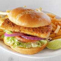 Blackened Or Grilled Mahi Fish Sandwich · Served blackened or grilled, this seansational seafood sammie is topped with lettuce, tomato...