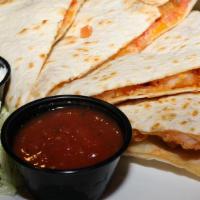 Shrimp Blt Quesadilla · A fusion of bold flavors, this grilled flour tortilla is chock full of fried shrimp, crumble...