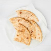 Kid Cheese Quesadilla · Melted mixed cheese in a flour tortilla. Served with one side item and drink. (555-980 cal.)
