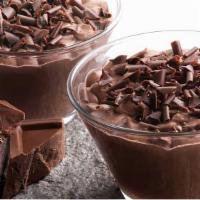 Chocolate Mousse · Rich chocolate mousse with chocolate curls.
